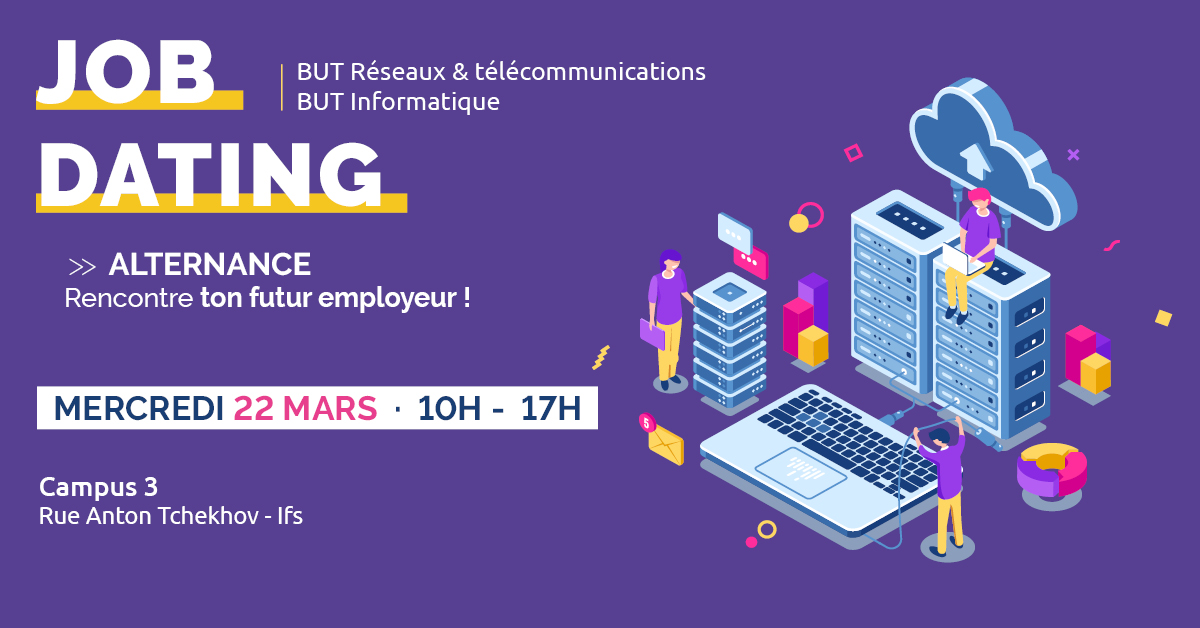 You are currently viewing Job dating alternance : BUT Informatique & BUT Réseaux et télécommunications